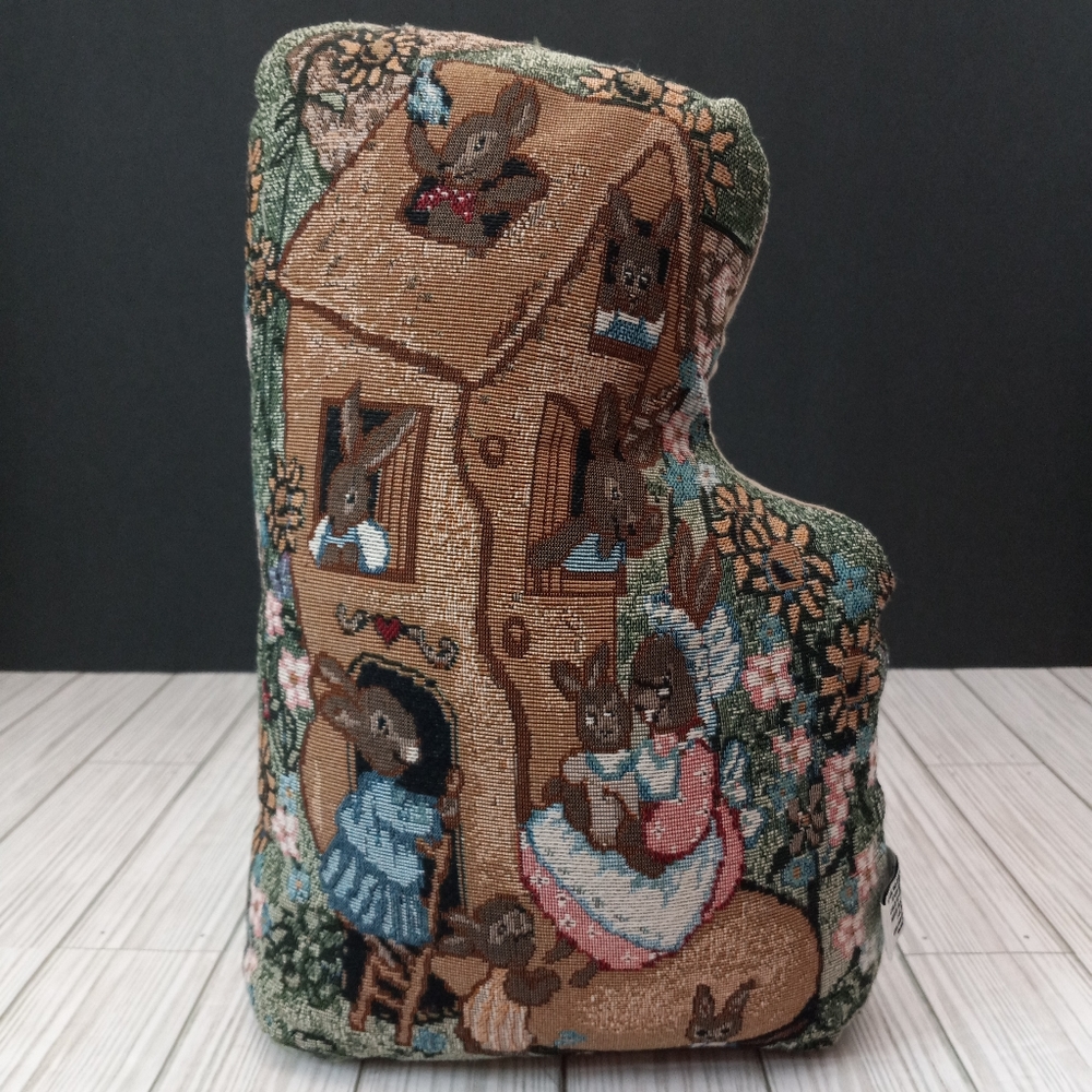 Vintage Riverdale Bunny Rabbit Tapestry Canvas Pillow